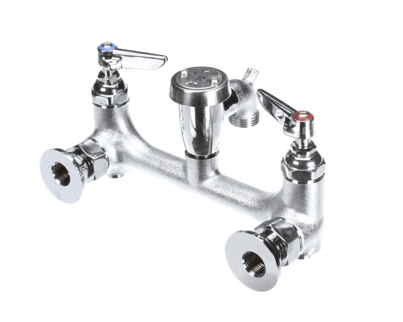 T&S Brass B-0674-BSTR B-0674-Bstr Service Sink Faucet, Wall Mount, 8-Inch Centers, Vacuum Breaker, Built-In Stops, Rough Chrome - Image 3